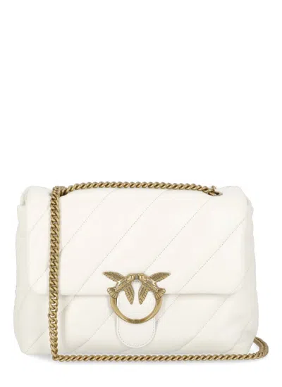 Pinko White Love Puff Big Bag In Multi