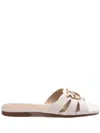 Pinko White 'marli' Slippers With Logo