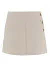 Pinko Wrap-style High-waisted Tweed Miniskirt With Gold-tone Buttons