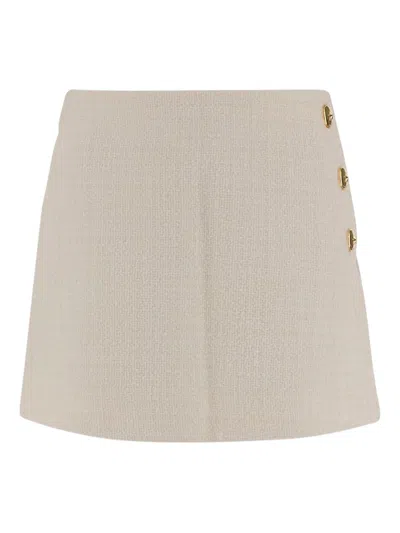 PINKO PINKO WHITE METALLIC BLEND SKIRTS