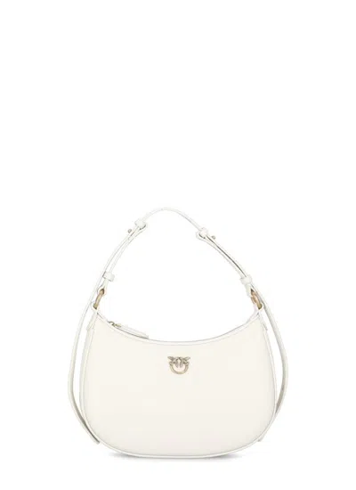 Pinko White Mini Love Half Moon Bag
