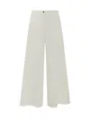 Pinko White Relaxed Flat Front Pants In White