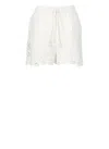 Pinko White Lace Design Serenata Rap Shorts