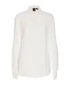 Pinko White Shirt With Pointed Collar And Long Sleeves In Cotton Woman In White