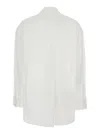 Pinko White Shirt With V Neck Collar And Rhinestone Embellishments On The Front In Cotton Woman In White