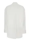 Pinko White Shirt With V Neck Collar And Rhinestone Embellishments On The Front In Cotton Woman In White