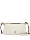 Pinko Mini Half Moon Baguette Leather Crossbody Bag In White