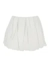 Pinko White Skirt With Pleated Details And Balloon Hem