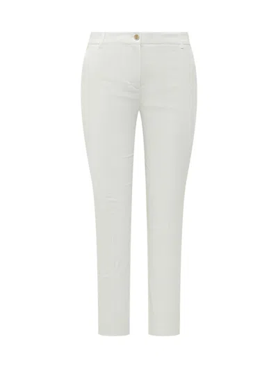 Pinko White Slim Flat Front Pants