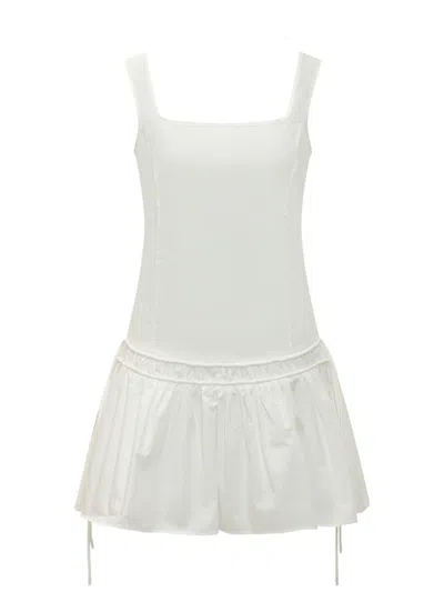 Pinko White Square Neck Mini Dress