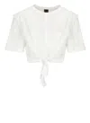 Pinko T-shirt Court Avec Naud Sur Le Devant In White