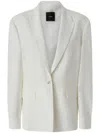 Pinko Tailored White Blazer With Adjustable Strap Detail In White