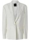 Pinko Tailored White Blazer With Adjustable Strap Detail