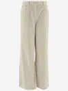 Pinko Cotton Blend Pants In White