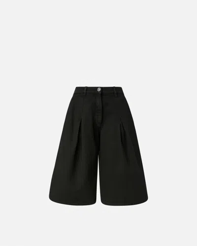 PINKO WIDE-LEG COTTON BERMUDA SHORTS WITH POCKETS