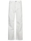 Pinko Wide-leg Denim Trousers With Pockets And Belt Loops In White