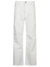 Pinko Wide-leg Denim Trousers With Pockets And Belt Loops In White