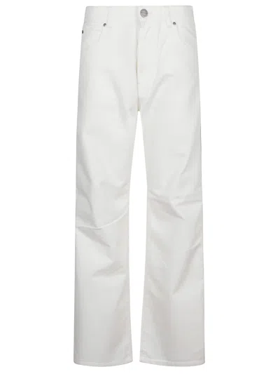 Pinko Wide Denim Jeans In White