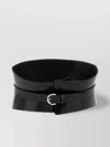 Pinko Wide Glossy Finish Elastic Back Belt In Black