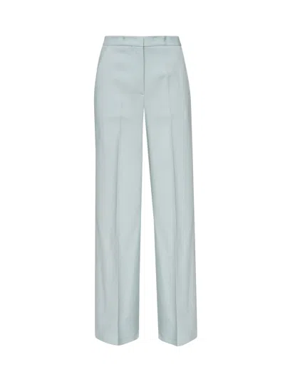 Pinko Wide-leg Cady Trousers In Blue