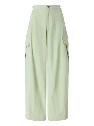 Pinko Wide-leg Cargo Pants In Green