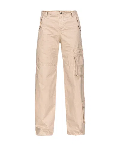 Pinko Wide-leg Cargo Trousers In Nude