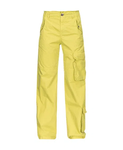 Pinko Wide-leg Cargo Trousers In Yellow