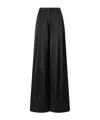 Pinko Wide-leg Trousers With Pleated Front In Black