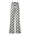 Pinko Wide-leg Check Pattern Lace Trousers In White