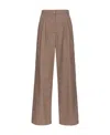 Pinko Wide-leg Cotton Trousers In Brown
