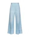 Pinko Wide-leg Cropped Trousers In Blue