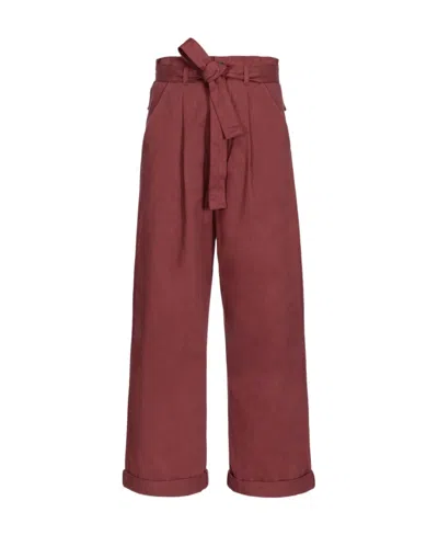 Pinko Wide-leg Cropped Trousers In Red