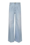 Pinko Logo Patch Denim Jeans In Blue