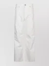 Pinko Wide-leg Denim Trousers With Pockets And Belt Loops In White