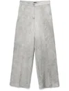 Pinko Wide-leg Grey Trousers With High Waist