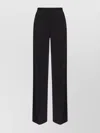Pinko Wide-leg High Waist Trousers With Side Pockets In Black