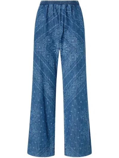 PINKO PINKO WIDE LEG INDIGO TROUSERS
