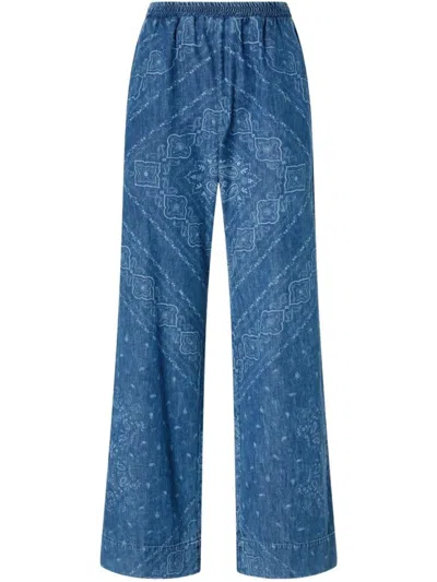 PINKO WIDE LEG INDIGO TROUSERS
