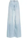 Pinko Pozzillo Wide Leg Jeans In Blu Denim Chiaro
