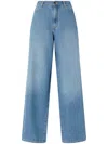 Pinko Jean Palazzo En Denim Moyen Clair In Blue