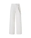 Pinko Relaxed Fit White Jeans With Side Chain Detailing