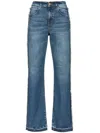 Pinko Wide-leg Jeans With Cut-out In Blue