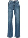 Pinko Wide-leg Jeans With Cut-out In Blue
