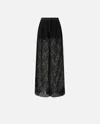 Pinko Wide-leg Lace Trousers In Black