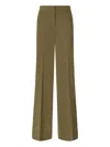 Pinko Wide Leg Linen Blend Trousers In Green