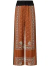 Pinko Pantalon À Imprimé Bandana Ample Et Léger In Brown