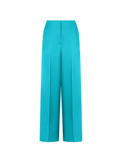 Pinko Wide-leg Satin Trousers In Blue