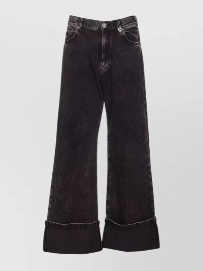 PINKO WIDE LEG STRAIGHT FIT TROUSERS WITH POCKETS