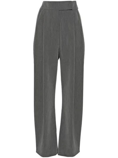Pinko Wide-leg Tailored Trousers In Gray