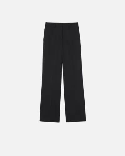 Pinko Wide-leg Tailored Trousers In Twill In Limo Black